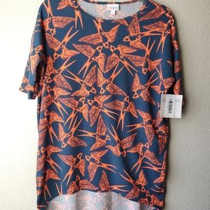 LuLaroe Women's Blouse Irma Neon Birds